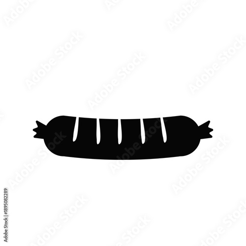 Simple sausage silhouette vector illustration,  german food, cuisine, clipart, isolated