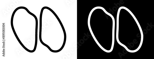 Chicken breast icon in outline style. Vector illustration of raw poultry fillet with clear contour lines for food, cooking, farming and meat product concepts.