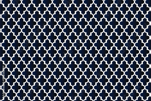 Blue Islamic geometric seamless pattern