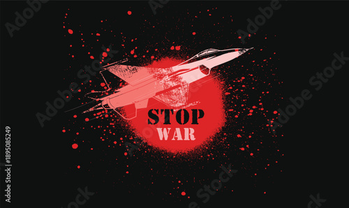 Stop War graffiti slogan print, Stop the war Text on red splashes,tees, Urban typography hipster street art, clip arts, banners, social media, stickers, posters.eps