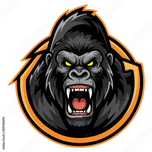 Fierce Roaring Gorilla Mascot for Esports and Gaming