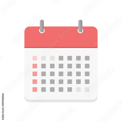 シンプルな日曜始まりの月間カレンダーのアイコン - 予定表や1ヶ月のイメージ素材 - 日付の数字なし