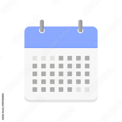 シンプルな月間カレンダーのアイコン - 暦や予定表、1ヶ月のイメージイラスト素材 - 日付の数字なし