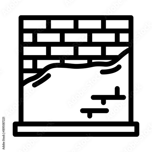 Plaster partially covering a brick wall, illustrating the process of renovation, internal and external finishing work, building, and repair activities