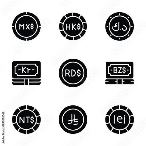 Have a look at this amazing currency icons pack in modern glyph style