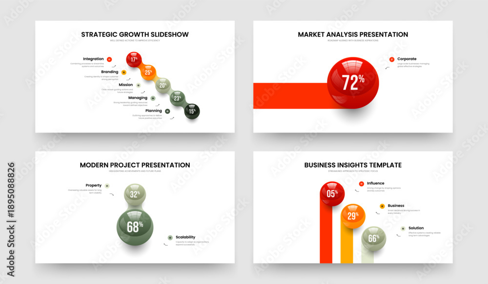 Obraz premium Educational Growth Five One Two Three Option Chart Slideshow Layout Vector Illustration Collection. Marketing Plan 5 1 2 3 Step Diagram Presentation Template Bundle.