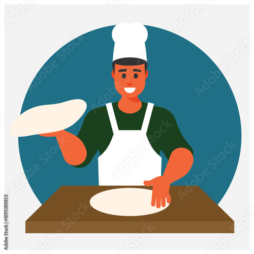 Chef prepares pancakes