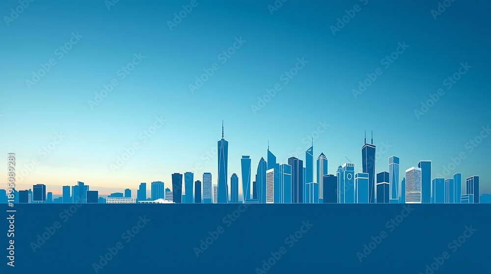 Fototapeta premium stylized minimalist illustration of new york city skyline cityscape