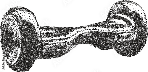 Hoverboard y2k retro stipple art tech brutalist halftone vector png transparent, ride 2000s photocopy effect tattoo aesthetic