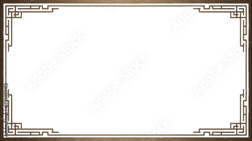 Elegant Dark Brown Geometric Frame with Intricate Maze Pattern and Textured Background