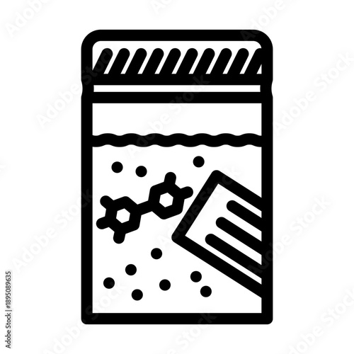 Container holding a sample for drug testing and analysis, detecting chemical compounds and substances in a laboratory setting for health screening and toxicology