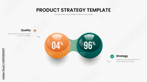 Corporate Briefing 2 Option Diagram Frame Design. Creative Analysis Two Element Chart Slideshow Layout. Digital Launch Presentation Template Vector Illustration.