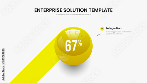 Consulting Overview 1 Step Infographic Slideshow Layout. Service Proposal Slide Design Vector Illustration. Clean Insight One Option Chart Frame Template.