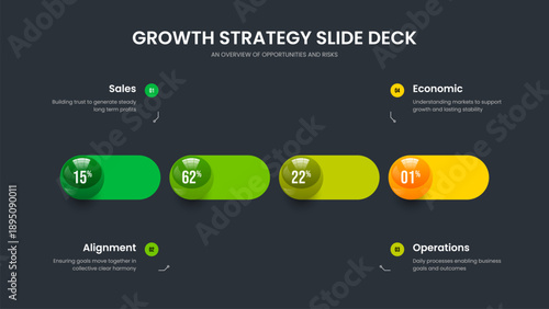 Creative Briefing 4 Element Diagram Frame Template. Investor Introduction Slide Layout Vector Illustration. Enterprise Portfolio Four Option Graph Slideshow Design.