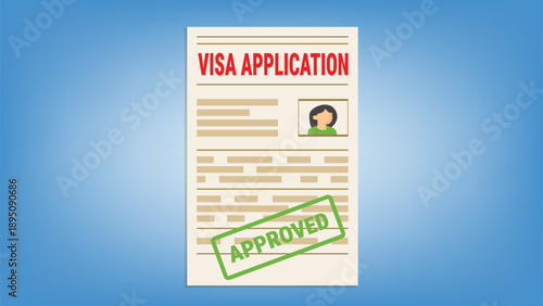 Visa application form.Application visa. Document for travel.Travel approval. Immigration visa	