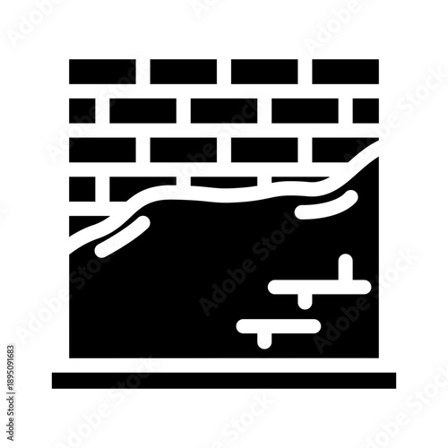 Brick wall with fresh plaster being applied, showing construction and renovation work, masonry repair and surface finishing for home or commercial remodeling projects