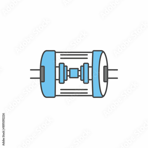Stylized representation of an electronic component possibly a capacitor or fuse