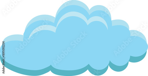 A light blue cartoon cloud on a white background