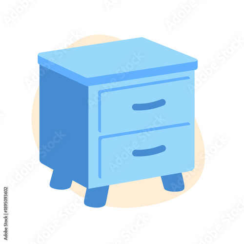 cupboard drawers duotone illustration