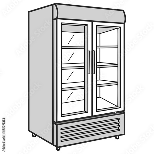 Commercial double door refrigerator display