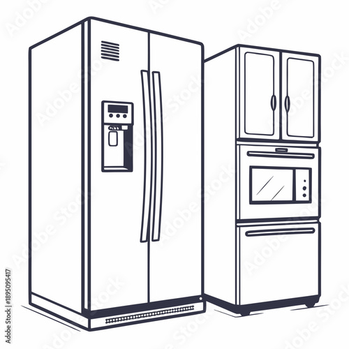 Modern kitchen appliances set