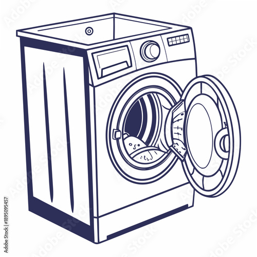 Open front load washing machine