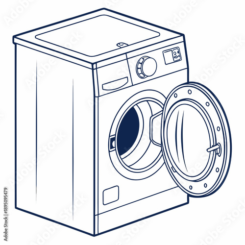Open front load washing machine