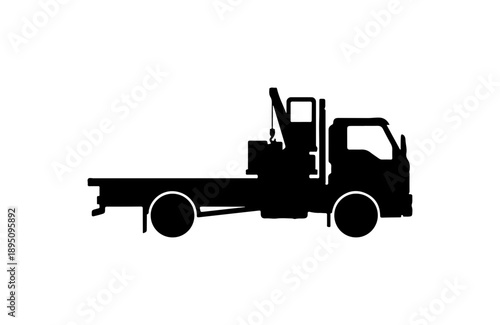 Black Silhouette of a Tow Truck