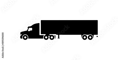 Black Silhouette of a Semi-Truck
