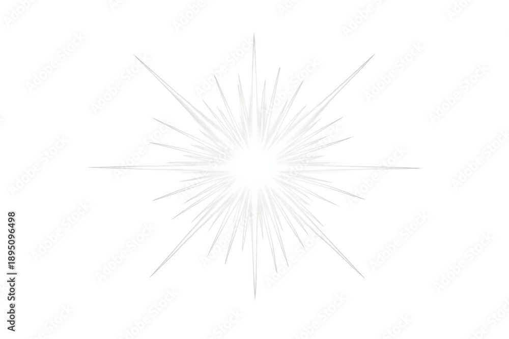 Fototapeta premium Bright light flare burst effect with white glowing rays simulating sun or star explosion on transparent background