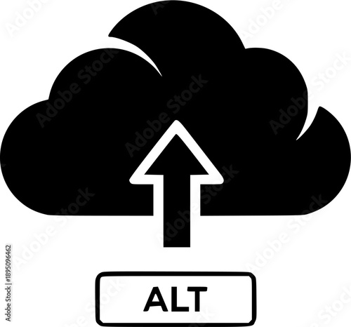 cloud upload alt vector flat icon