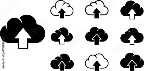 cloud upload alt vector flat icon