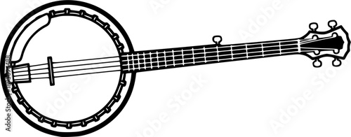  banjo line art silhouette 