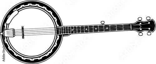  banjo line art silhouette 