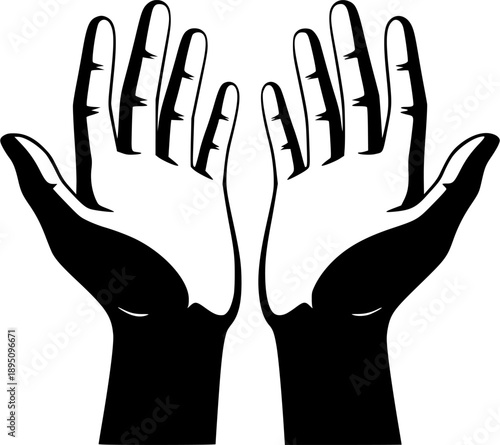 Two open hands reaching up, symbolizing offering, hope, or receiving something