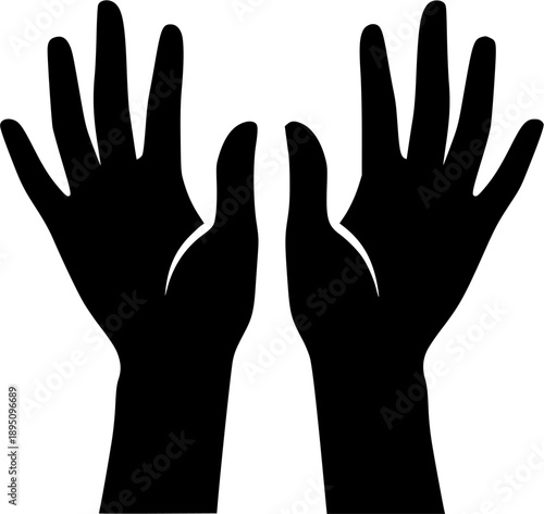 Two open hands reaching up, symbolizing offering, hope, or receiving something