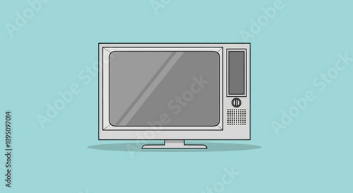 A flat design illustration of a retro television set.