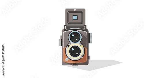 Retro Twin Lens Camera Illustration