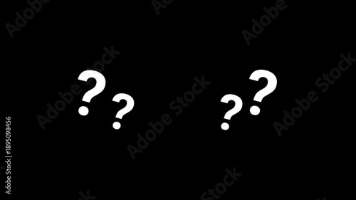 An animated question mark symbol that appears smoothly on a transparent background, ideal for explainer videos, presentations, educational content, and problem-solving concepts.