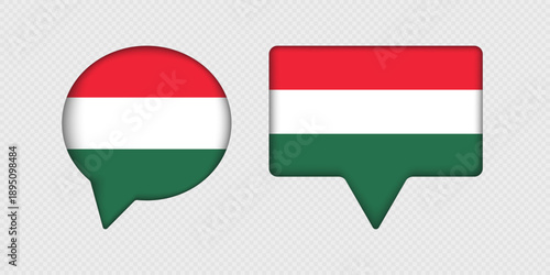 Flag of Hungary in speech bubble. Free Download Flag of Hungary in speech bubble. - GFXLoad