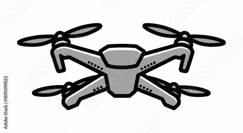 Modern gray drone vector illustration for technology and aerial concepts.