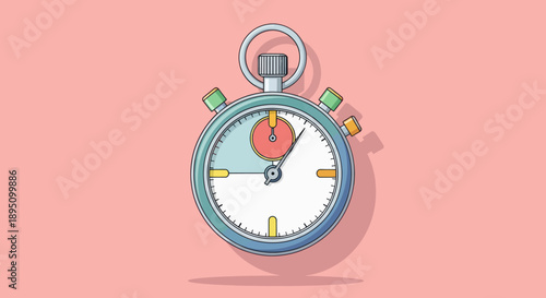 Classic stopwatch illustration for time tracking and urgency