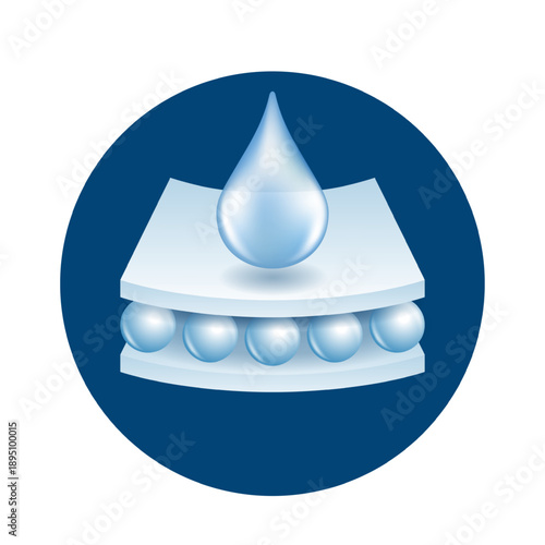 Absorbing Layered material - Icon in 3D style