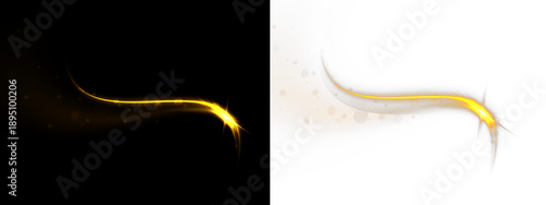 Bright gold swirl ribbon twists with shimmering particle accents. Dynamic light curves create festive energy flow. Suitable for celebration graphics and luxury designs.