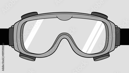 Protective safety goggles with adjustable strap for industrial work
