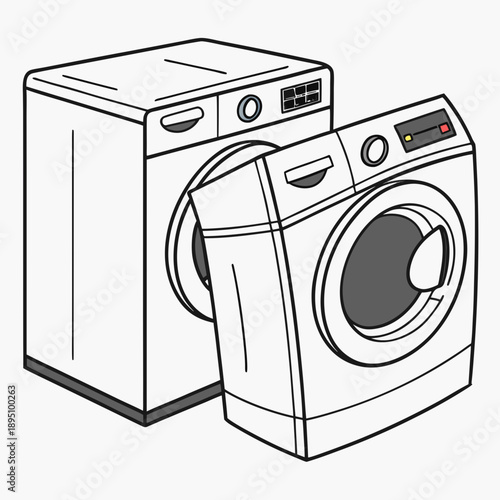 Modern washing machine and dryer set