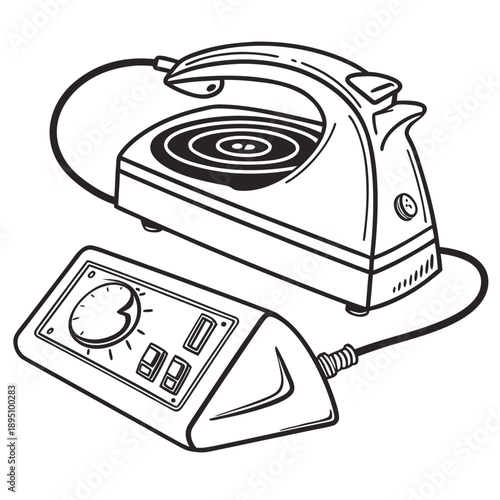 Electric iron with control panel