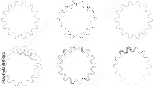 Here are the optimized titles and keywords for your vector illustration of wavy sunburst circles