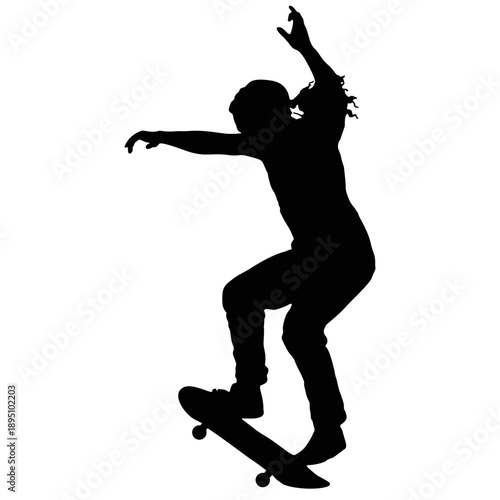 Silhouette of a skateboarder