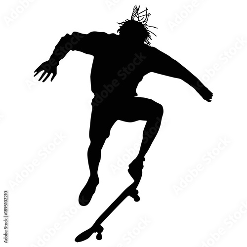 Silhouette of a skateboarder